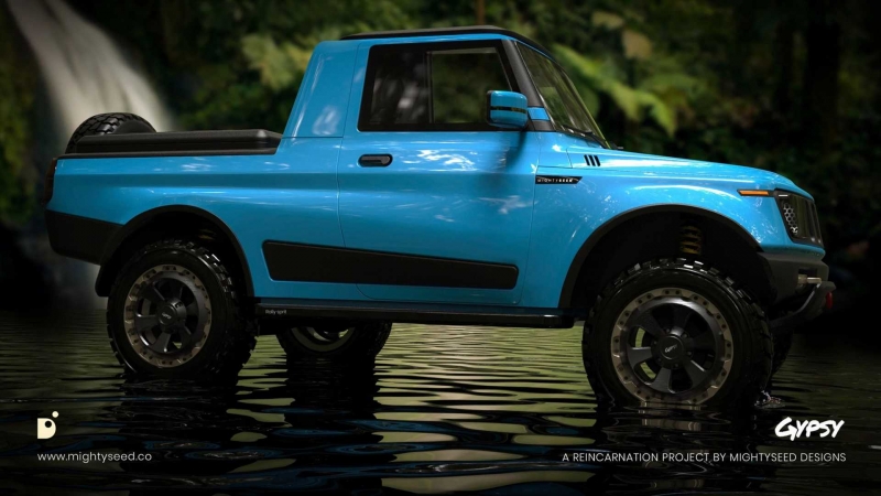 Suzuki Jimny-Based Truck Rendered As Reincarnation Of India's Gypsy