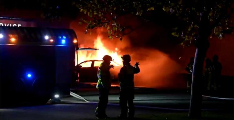 В Швеції у магазині згоріло сім автомобілів Tesla: поліція підозрює підпал. Відео