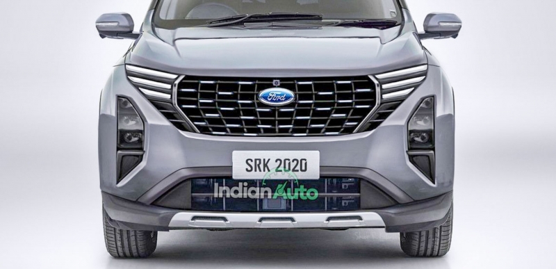 Upcoming Ford C-SUV (XUV500 Based) Rendered Showing Front Fascia