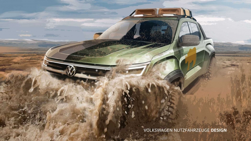 Volkswagen показал новые эскизы пикапа Amarok