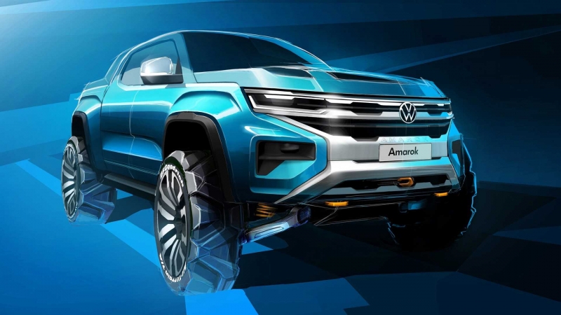 Volkswagen показал новые эскизы пикапа Amarok