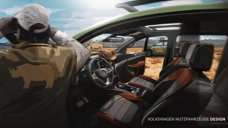 Volkswagen показал новые эскизы пикапа Amarok