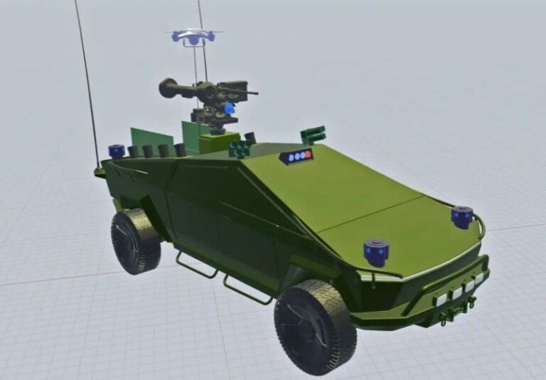 Чи можливо перетворити Cybertruck на бойовий наземний безпілотний автомобіль. Фото