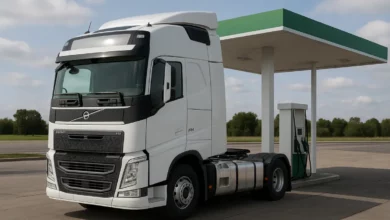 Volvo FH truck at station
