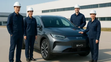BYD electric vehicle manufacturing team.