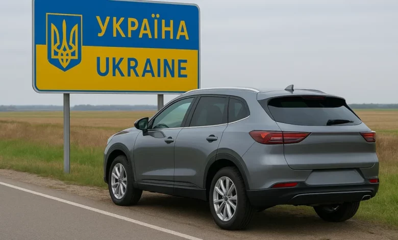 "Ukraine country border sign"