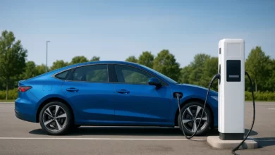 Public charging stations for electric vehicles.