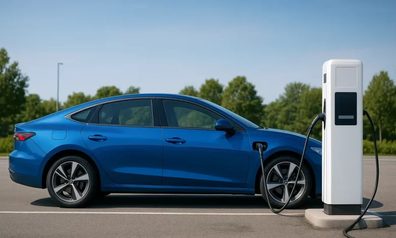 Public charging stations for electric vehicles.