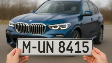 individual license plate being held