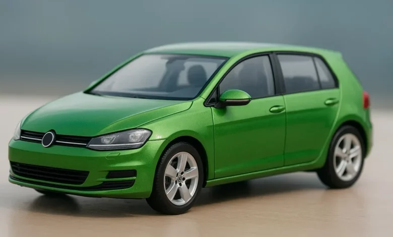 green toy car on table