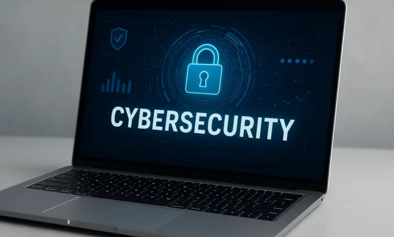 laptop displaying cybersecurity interface