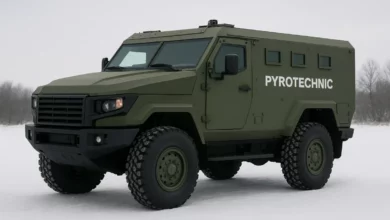 UkrArmoTech armored vehicle for pyrotechnics.