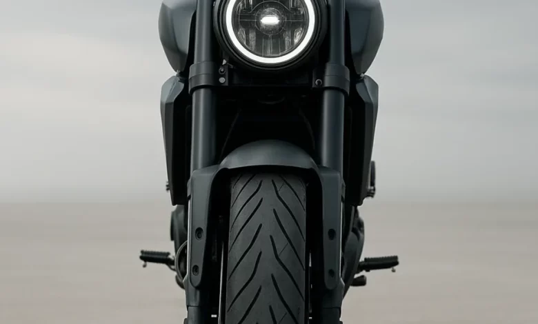 Mac Motorcycles Rex motorcycle front.