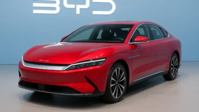 BYD electric vehicle display auto show