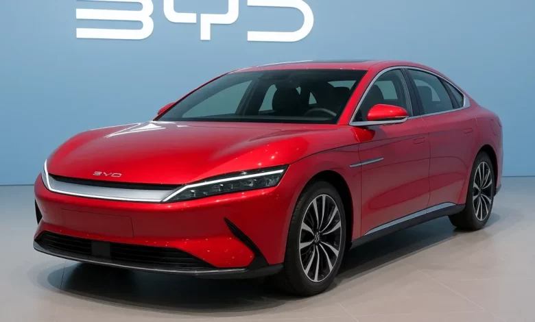 BYD electric vehicle display auto show