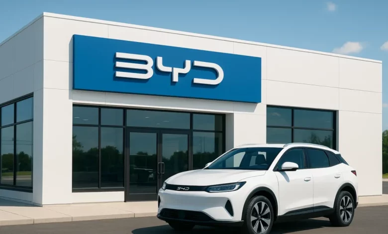 "BYD electric vehicle dealership building"