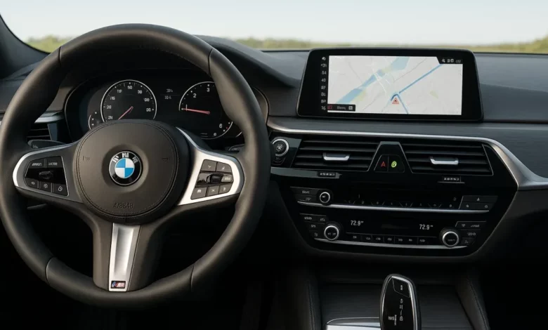 BMW vehicle interior dashboard display.