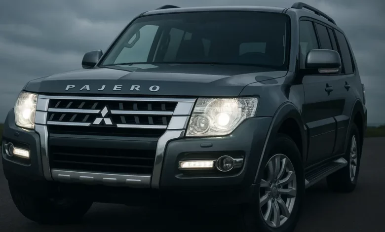 Mitsubishi Pajero front grille illuminated.