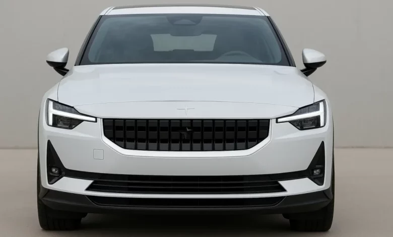 Polestar electric vehicle front view.