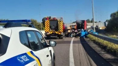 На трасі М-05 біля селища Гребінки загорілася вантажівка